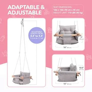 CaTeam Canvas Baby Swing for Kids 1-4, Safe & Cozy