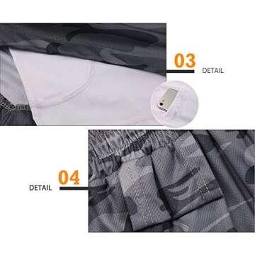 Surenow Mens Running Shorts，Workout Running Shorts for Men，2-in-1 Stealth Shorts， 7-Inch Gym Yoga Outdoor Sports Shorts Camouflage Grey