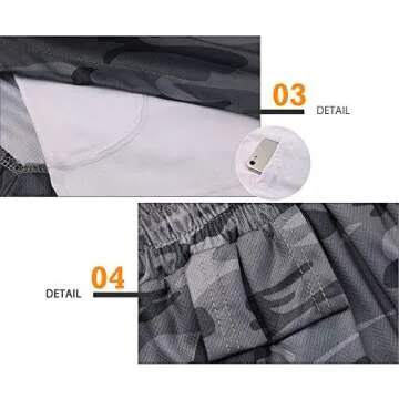 Surenow Mens Running Shorts，Workout Running Shorts for Men，2-in-1 Stealth Shorts， 7-Inch Gym Yoga Outdoor Sports Shorts Camouflage Grey