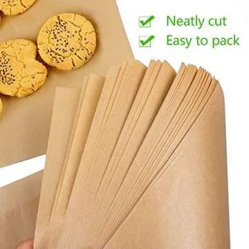 QYH Unbleached Baking Parchment Paper Sheets 100 pcs