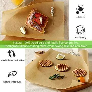 QYH Unbleached Baking Parchment Paper Sheets 100 pcs