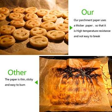 QYH 100 Pcs Parchment Paper Sheets for Baking, 8x12 Inches Unbleached, Precut Parchment Paper for Baking Cookies, Frying, Air Fryer, Cooking, Grilling Rack, Oven