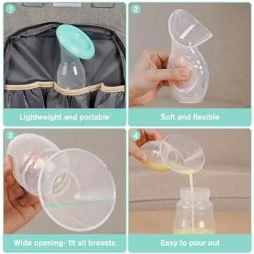 Bumblebee Manual Breast Pump with Breastfeeding Milk Saver Stopper& Lid in Gift Box Food Grade Silicone BPA PVC and Phthalate Free 3.04oz/90ml