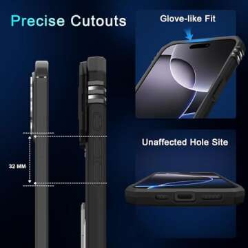 DEERLAMN iPhone 16 Pro Case with Kickstand & Protection