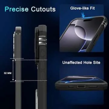 DEERLAMN iPhone 16 Pro Case with Kickstand & Protection