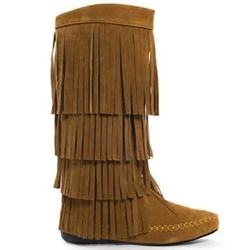 V-Luxury Womens 28-Mudd55 Closed Toe Mid Calf Knee High Mocassin Flat Boot,Rust,8