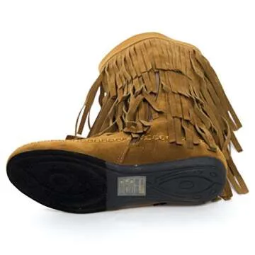 V-Luxury Womens 28-Mudd55 Closed Toe Mid Calf Knee High Mocassin Flat Boot,Rust,8