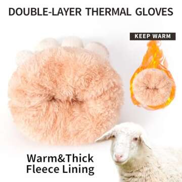 Women's Winter Warm Touch Screen Gloves Womens Thermal Black Cable Knit Wool Fleece Lined Touchscree...