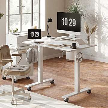 FAMISKY Crank Adjustable Desk for Healthier Work Environment