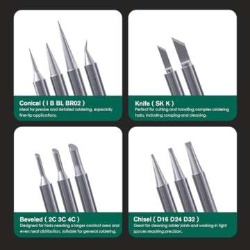 HANGLIFE T18 Soldering Iron Tips with Tip Holder for Hakko FX-888D FX-888 FX8801 FX-600, and More Soldering Stations/Guns - Replacement Solder Tips for Welding Equipment & Accessories (12 pcs)
