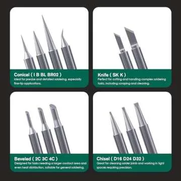 HANGLIFE T18 Soldering Iron Tips with Tip Holder for Hakko FX-888D FX-888 FX8801 FX-600, and More Soldering Stations/Guns - Replacement Solder Tips for Welding Equipment & Accessories (12 pcs)