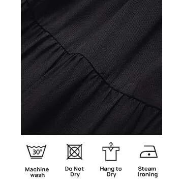 ZESICA Women's 2024 Boho Summer Square Neck Puff Sleeve Off Shoulder Smocked Tiered Casual A Line Short Mini Dress,Black,Medium