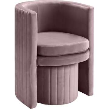 Meridian Pink Velvet Accent Chair Set - Modern Design