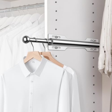 FIRJOY Valet Rod for Closet Pull Out: Elegant Silver Storage Solution