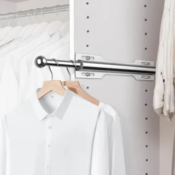 FIRJOY Valet Rod for Closet Pull Out: Elegant Silver Storage Solution