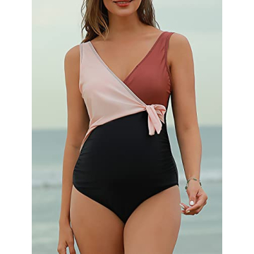 Summer Mae Maternity Swimsuit V Neck Nursing Friendly One Piece
