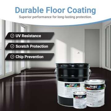 RUST BULLET DuraGrade High-Performance Concrete Paint 1 Gallon – For Garage Concrete Coating, Base...