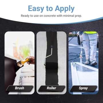 RUST BULLET DuraGrade High-Performance Concrete Paint 1 Gallon – For Garage Concrete Coating, Basement, Porch, Patio, Floor Paint & More – Jet Black