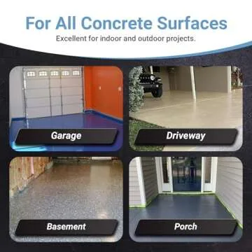 RUST BULLET DuraGrade High-Performance Concrete Paint 1 Gallon – For Garage Concrete Coating, Basement, Porch, Patio, Floor Paint & More – Jet Black