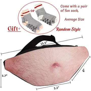 Belly Pack Dad Waist Bag - Fathers Day Christmas Gag Gifts Prank for Adults Father Hubby Men with Funny Socks