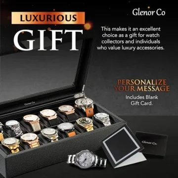 Glenor Co Luxurious 12 Slot Watch Box for Men