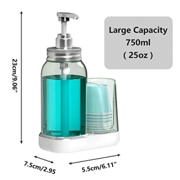 Innovative Luvan Mouthwash Dispenser 25oz with Cup Holder