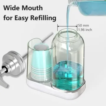 Innovative Luvan Mouthwash Dispenser 25oz with Cup Holder