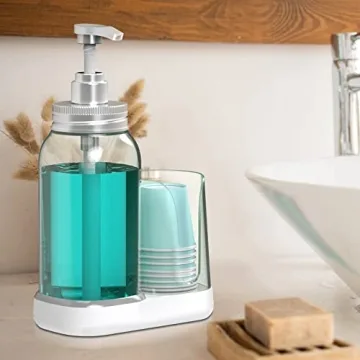 Innovative Luvan Mouthwash Dispenser 25oz with Cup Holder