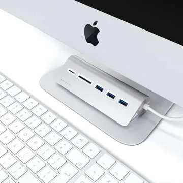 Satechi USB C Hub for Desktop – USB C Hub with 3 USB-A 3.0 Data Ports, Micro/SD Card Readers, USBC Hub MacBook Pro/Air M1 M2 M3, Dell, HP, Surface, Lenovo - Silver