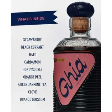 Ghia Non-Alcoholic Berry Apéritif - 500ml (1-Pack) | Botanical Mediterranean-Inspired Spirit Cocktail Mixer with Notes of Strawberry, Black Currant & Rosemary | Vegan, No Added Sugar