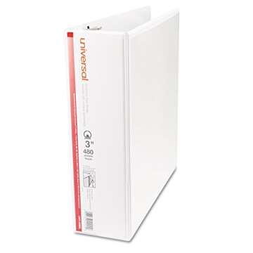 Universal UNV20992 3 in. Capacity 11 in. x 8-1/2 in. Round 3 Ring Economy View Binder - White