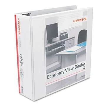 Universal UNV20992 3 in. Capacity 11 in. x 8-1/2 in. Round 3 Ring Economy View Binder - White