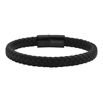 Geoffrey Beene Men's Braided Leather Bracelet - Stylish & Durable