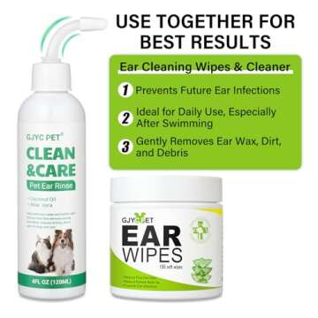 GJYC PET Dog Ear Wipes - 100 Count, Gentle Ear Cleaner
