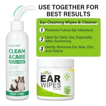 GJYC PET Dog Ear Wipes - 100 Count, Gentle Ear Cleaner