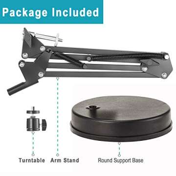 OXENDURE Webcam Stand,Camera Mount 22 Inch Suspension Boom Scissor Arm Stand,for Webcam C925e C922x C922 C930e C930 C920 C615,Hero 8/7/6/5,Ultra/Pro/Pro 2/Pro 3/Brio 4K,DSLR Camera