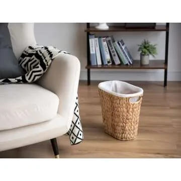 StorageWorks Wicker Waste Basket - Eco-Friendly & Stylish