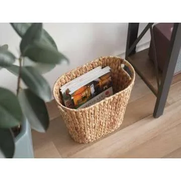 StorageWorks Wicker Waste Basket - Eco-Friendly & Stylish