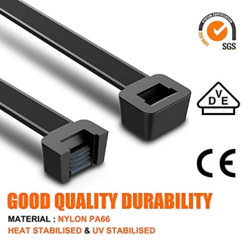 NewMainOne 500pk Self-Locking Cable Zip Ties for All Uses