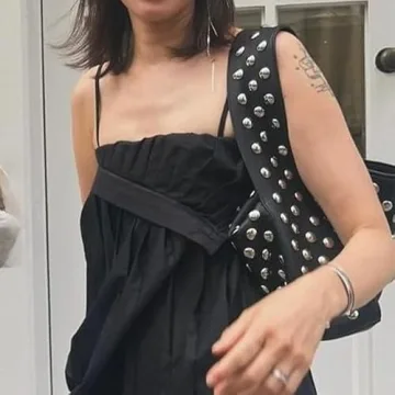 Y2K Studded Vegan Leather Shoulder Bag 90s Punk Fashion