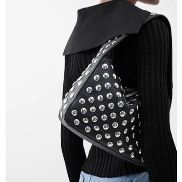 Y2K Studded Vegan Leather Shoulder Bag 90s Punk Fashion