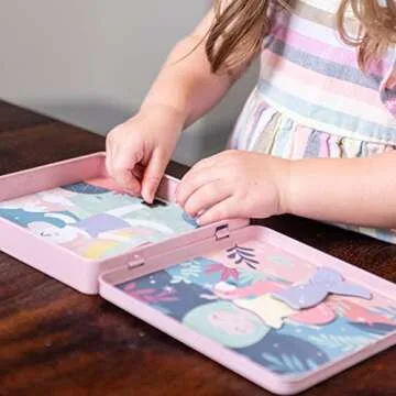 Stephen Joseph, Magnetic Dress Up Dolls 40 PC Play Set – Screen-Free Pretend Play Magnetic Case, Ideal for Ages 3+ – Travel Game for Kids, Magnetic On The Go Activity Set, Shark and Tiger