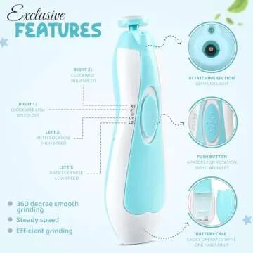 Electric Baby Nail Clippers Kit - 6 Tools for Safe Care