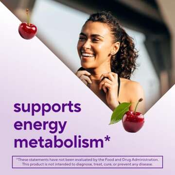 Vitafusion Extra Strength Vitamin B12 Gummy Vitamins for Energy Metabolism Support and Nervous System Health Support, Cherry Flavored, America’s Number 1 Brand, 45 Day Supply, 90 Count