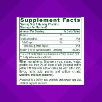 Vitafusion Extra Strength Vitamin B12 Gummy Vitamins for Energy Metabolism Support and Nervous System Health Support, Cherry Flavored, America’s Number 1 Brand, 45 Day Supply, 90 Count