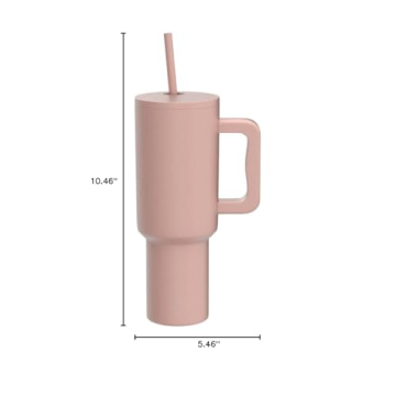 40 oz Insulated Stainless Steel Tumbler with Straw Lid - Simple Modern Trek Collection Mauve