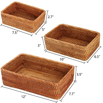 ZENFUN Rattan Storage Baskets - Stylish Home Organizer
