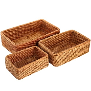 ZENFUN Rattan Storage Baskets - Stylish Home Organizer