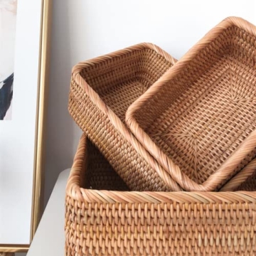 ZENFUN Rattan Storage Baskets - Stylish Home Organizer