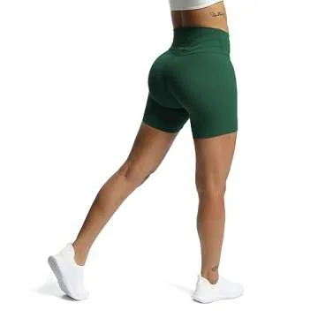 Aoxjox Women's Cross-Waist Biker Shorts for Gym & Yoga